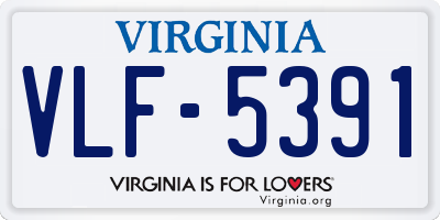 VA license plate VLF5391
