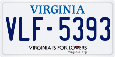 VA license plate VLF5393