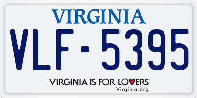 VA license plate VLF5395