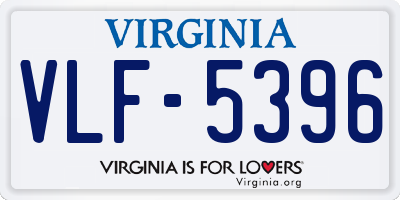 VA license plate VLF5396