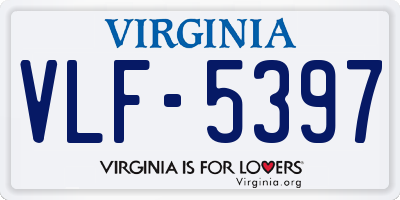 VA license plate VLF5397