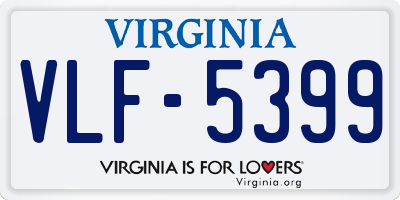 VA license plate VLF5399