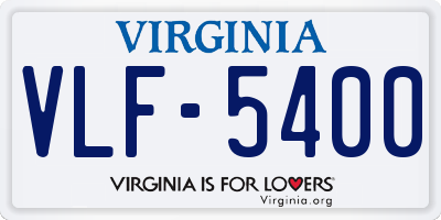 VA license plate VLF5400