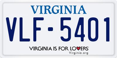 VA license plate VLF5401