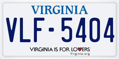 VA license plate VLF5404