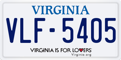 VA license plate VLF5405