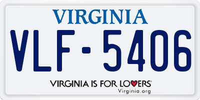 VA license plate VLF5406