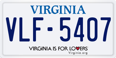 VA license plate VLF5407