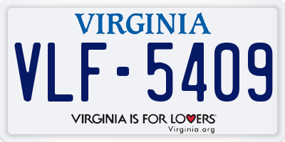 VA license plate VLF5409