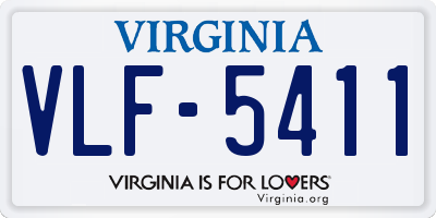 VA license plate VLF5411