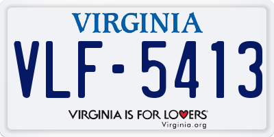 VA license plate VLF5413