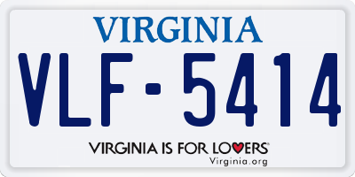 VA license plate VLF5414