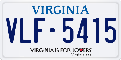 VA license plate VLF5415