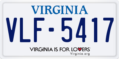 VA license plate VLF5417