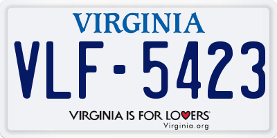VA license plate VLF5423