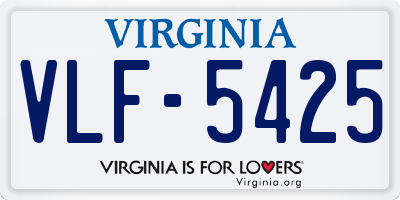 VA license plate VLF5425