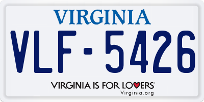 VA license plate VLF5426
