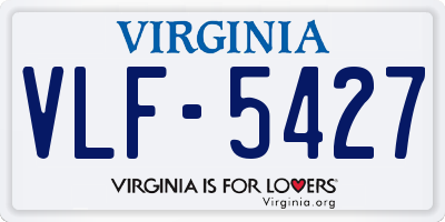 VA license plate VLF5427