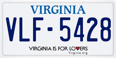 VA license plate VLF5428