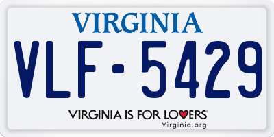 VA license plate VLF5429