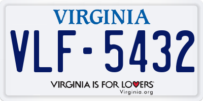 VA license plate VLF5432