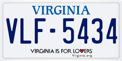 VA license plate VLF5434