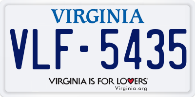 VA license plate VLF5435