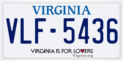 VA license plate VLF5436