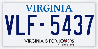 VA license plate VLF5437