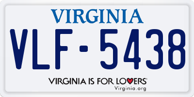 VA license plate VLF5438