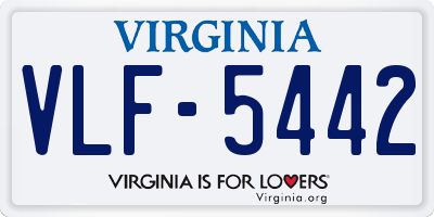 VA license plate VLF5442