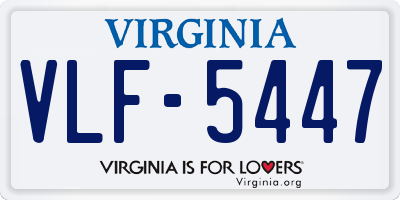 VA license plate VLF5447