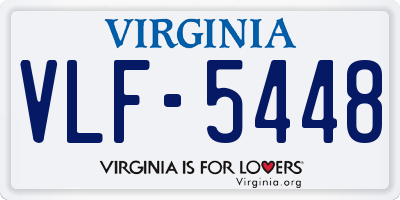 VA license plate VLF5448