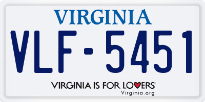 VA license plate VLF5451
