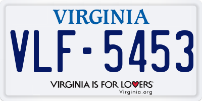 VA license plate VLF5453