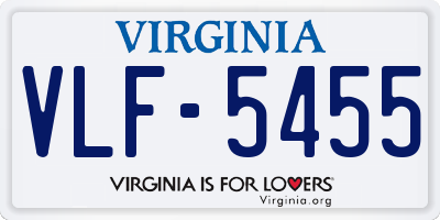 VA license plate VLF5455