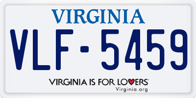 VA license plate VLF5459