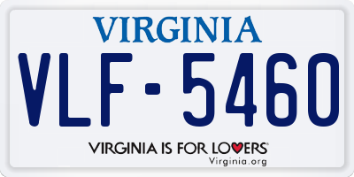 VA license plate VLF5460