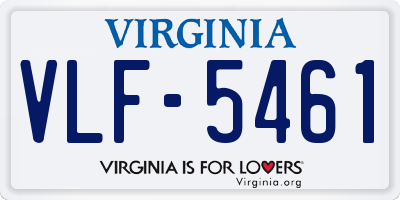 VA license plate VLF5461