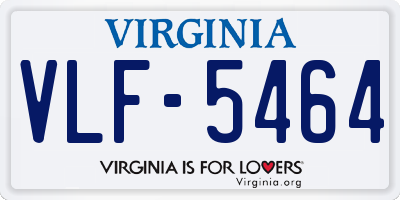 VA license plate VLF5464