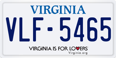 VA license plate VLF5465