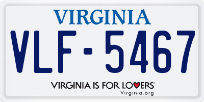 VA license plate VLF5467