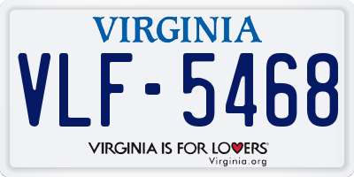 VA license plate VLF5468