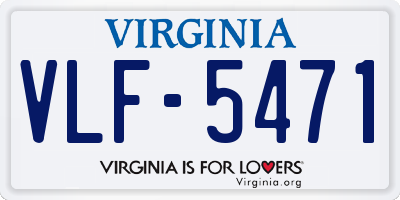 VA license plate VLF5471