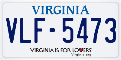 VA license plate VLF5473