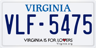 VA license plate VLF5475