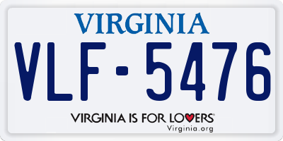 VA license plate VLF5476