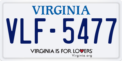 VA license plate VLF5477