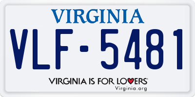 VA license plate VLF5481