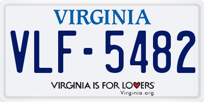 VA license plate VLF5482